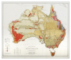 Continental Australia from the most recent information & materials supplied by the survey departments of the several colonies geologically colored by Arthur Everett under the direction of C.W. Langtree, Secretary for Mines and Water Supply and Chief Mining Surveyor for the Colony of Victoria, The Hon. Duncan Gillies M.P., Minister of Mines, Melbourne 1887