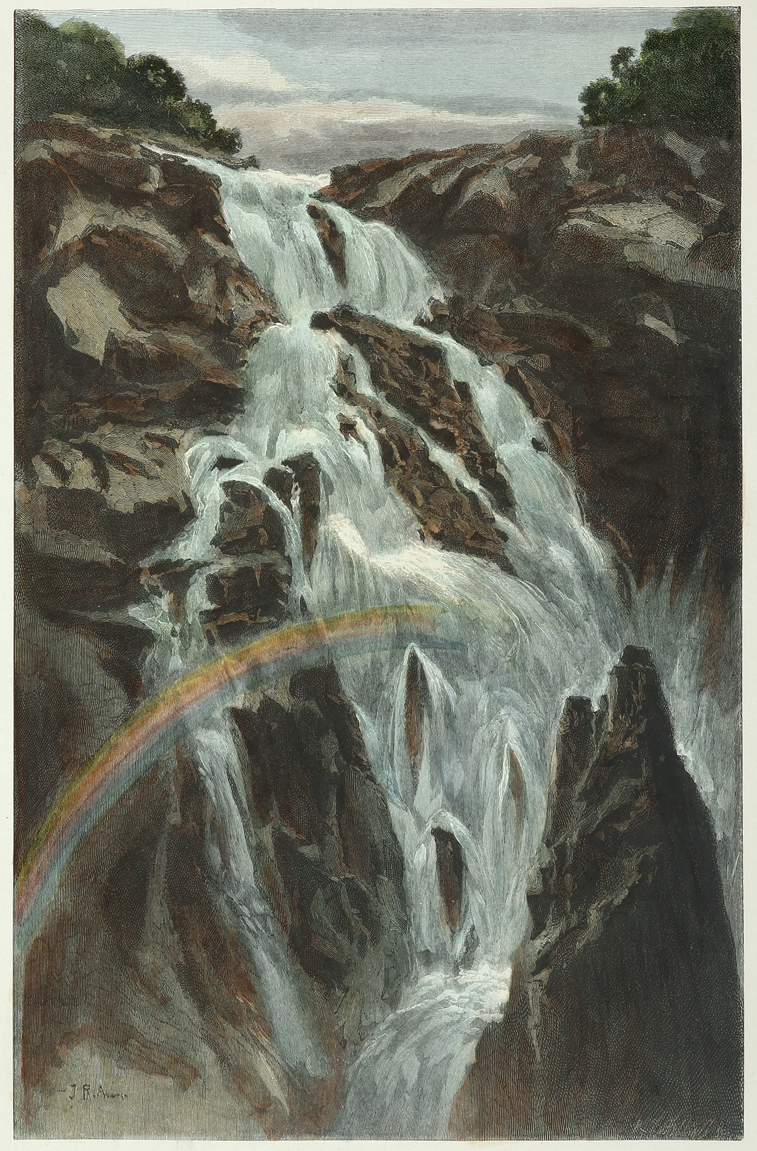 The Barron Falls, near Cairns. - Antique View from 1886