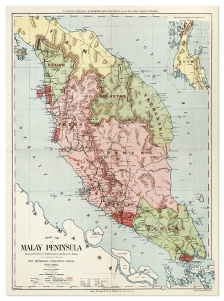 Map of the Malay Peninsula Malaysia