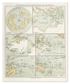 Entwickelung des Kartenbildes von Asutralien.
