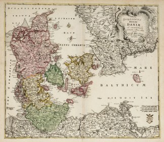 Tabula Geographica Regni Daniae Scandinavia