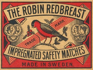 The Robin Redbreast MATCHBOX LABELS