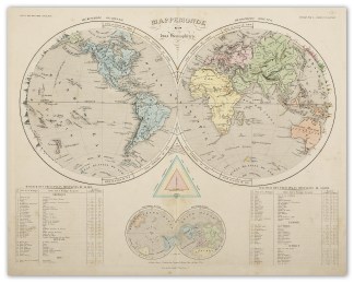 Mappmonde en Deux Hemispheres WORLD