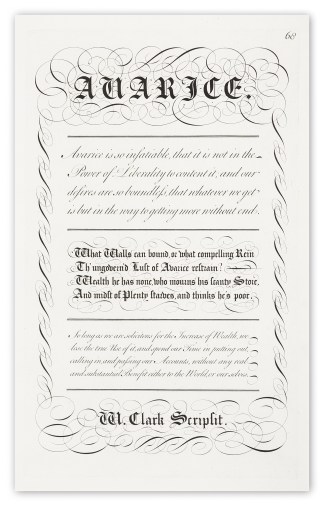 Avarice Calligraphy - Bickham's Penman