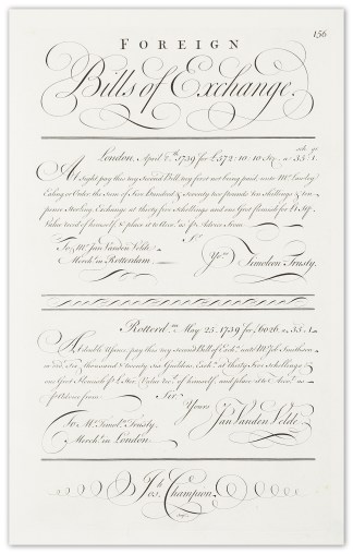Foreign Bills of Exchange Calligraphy - Bickham's Penman
