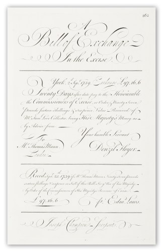 A Bill of Exchange Calligraphy - Bickham's Penman