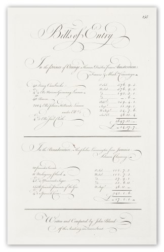 Bills of Entry Calligraphy - Bickham's Penman