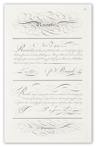 Receipts Calligraphy - Bickham's Penman