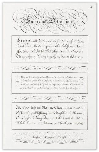 Envy and Detraction Calligraphy - Bickham's Penman