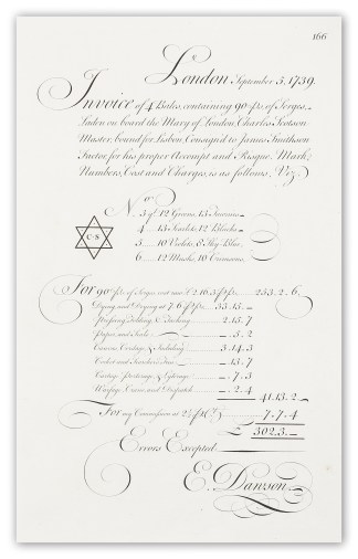 Invoice of 4 Bales Calligraphy - Bickham's Penman