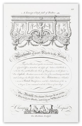 Merchants of Great Benefit to the Public Calligraphy - Bickham's Penman