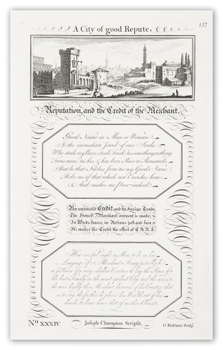 Reputation, and the Credit of the Mercha… Calligraphy - Bickham's Penman
