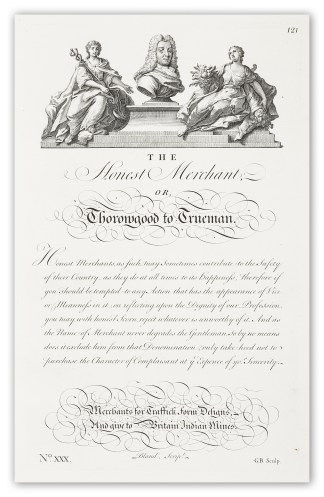 The Honest Merchant or, Thorowgood to Tr… Calligraphy - Bickham's Penman