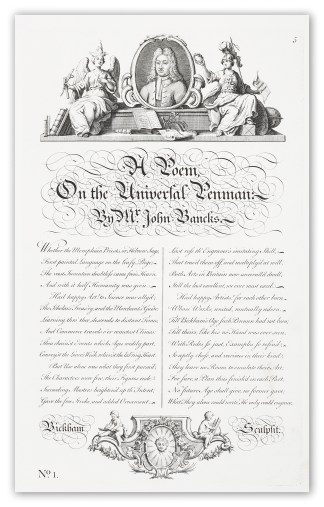 A Poem on the Universal Penman by Mr Joh… Calligraphy - Bickham's Penman