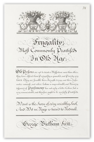 Frugality Most Commonly Practised in Old… Calligraphy - Bickham's Penman
