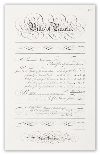 Bills of Parcels Calligraphy - Bickham's Penman