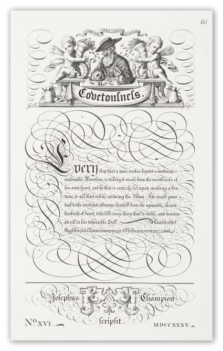 Covetousness Calligraphy - Bickham's Penman
