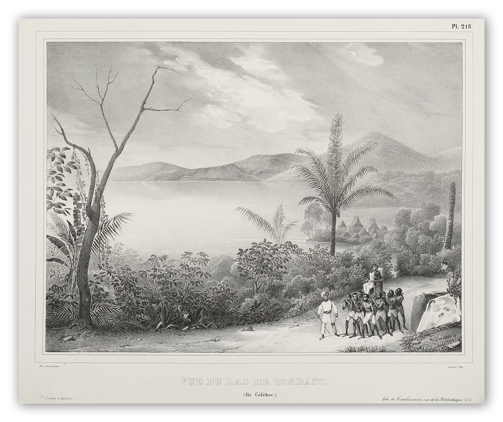Vue du Lac de Tondano. (Ile Celebes.) - Antique View from 1833