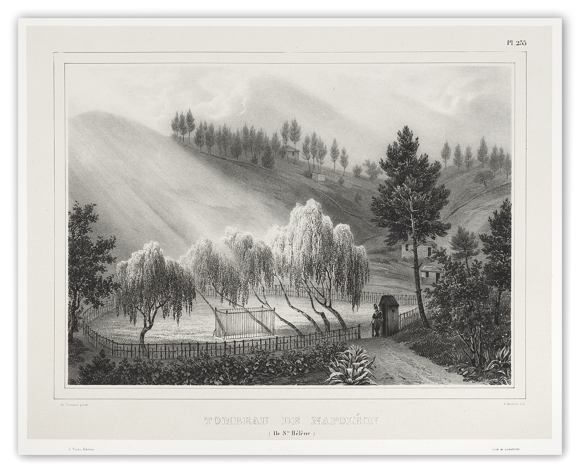 Tombeau de Napolean (Ile Ste Hélène.) [Saint Helena] - Antique Print from 1833