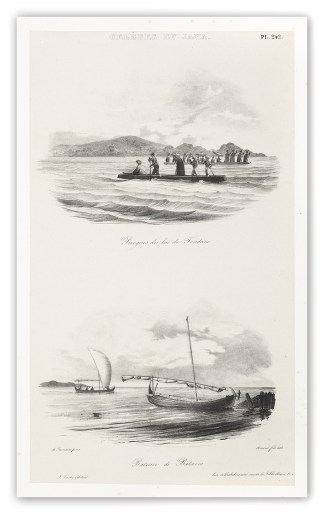 Pirogues du lac de Tondano. Bateau de Ba… Indonesia, East Indies, Celebes