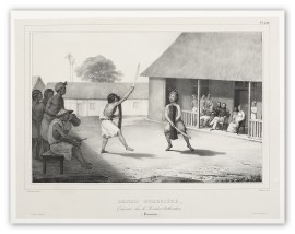 Danse Guerriere, Executee chez le Resdient Hollandais, (Bourou.)