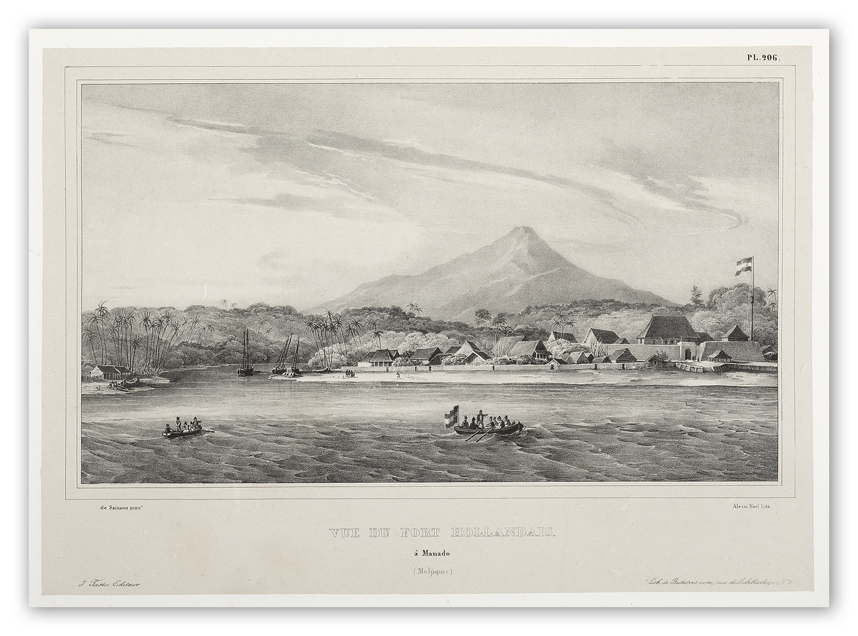 Vue du Fort Hollandais. a Manado. (Ile Celebes.) - Antique View from 1833