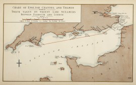 Chart of English Channel and Thames Showing Track … England