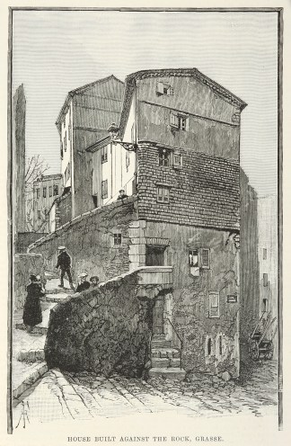 House built against the rock, Grasse. France & Monaco