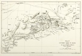 Map Of The Southern Coast Of Arabia Showing The Routes of Captain S.B. Miles & Werner Munzinger. Arab States (Bahrain, Kuwait, Oman, Qatar, Saudi Arabia, United Arab Emirates, Yemen) Map Of The Southern Coast Of Arabia Showing The Routes of Captain S.B. Miles & Werner Munzinger.