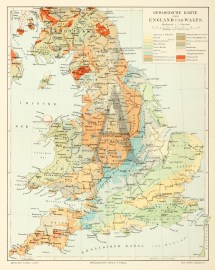 Geologische Karte von England und Wales.