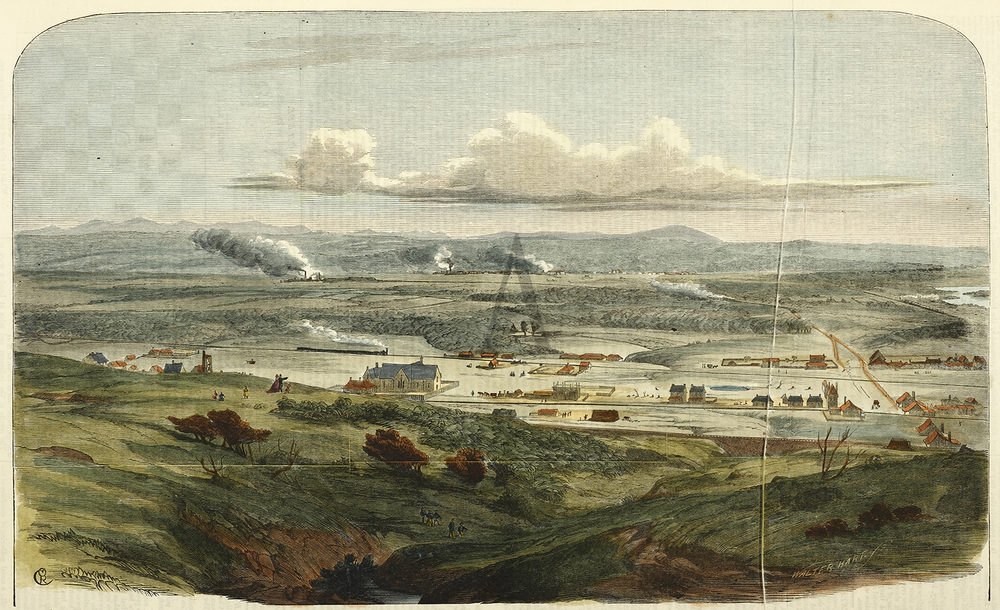 Newcastle Coal Fields, New South Wales. - Antique View from 1865