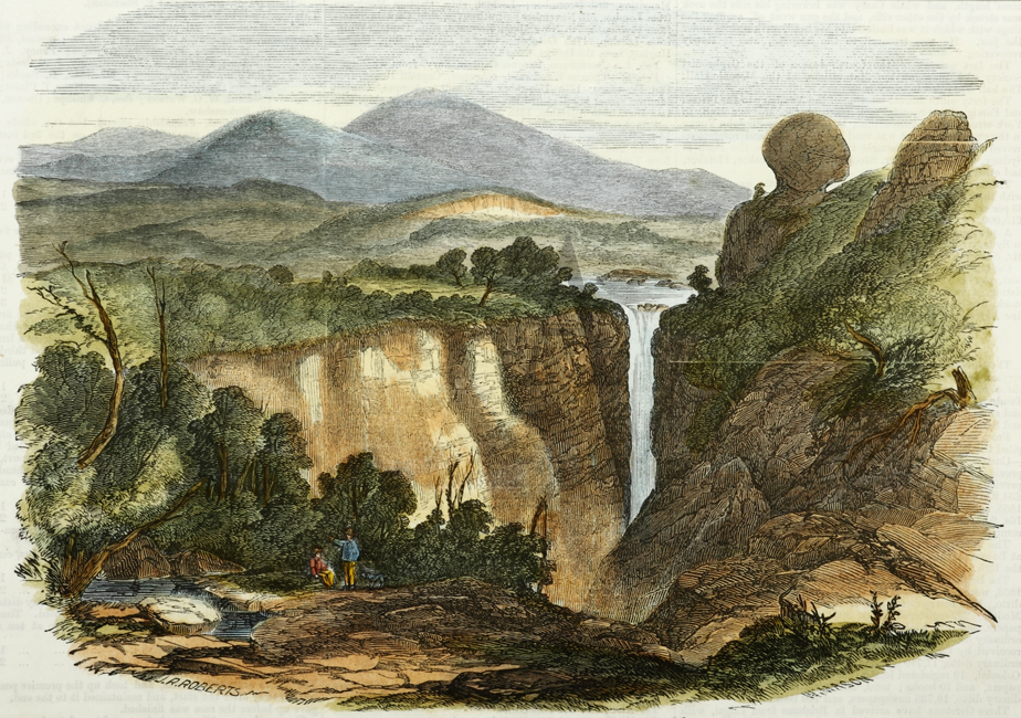 Waterfall and Scenery of Dangar's Creek. - Antique View from 1866