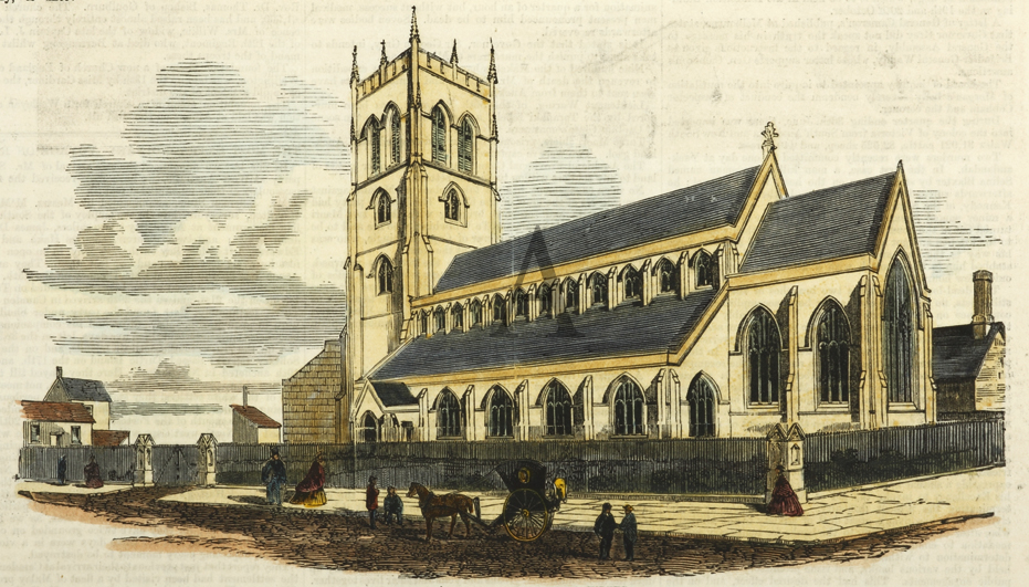 St. Phillip's Episcopalian Church, Sydney. - Antique View from 1865