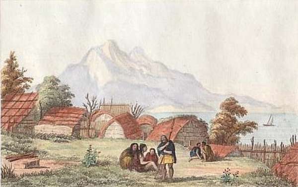 Vue de l'interieur d'un Pah - Antique Print from 1833