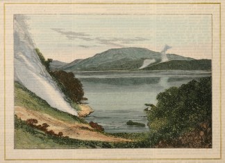 View on Lake Rotomahana, New Zealand. North Island