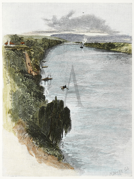 The Nepean Near Penrith. - Antique View from 1886