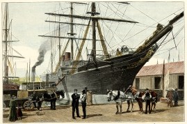 Queen's Wharf, loading frozen mutton.