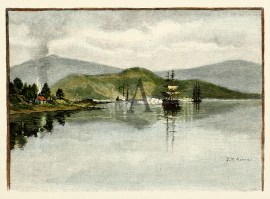 Planting the British Flag at Akaroa. South Island Planting the British Flag at Akaroa.