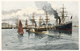 Mail Steamer Leaving Auckland.