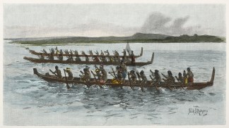 NZ-Maori Canoe Race. NEW ZEALAND