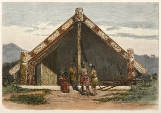 Carved House in King Country. NEW ZEALAND