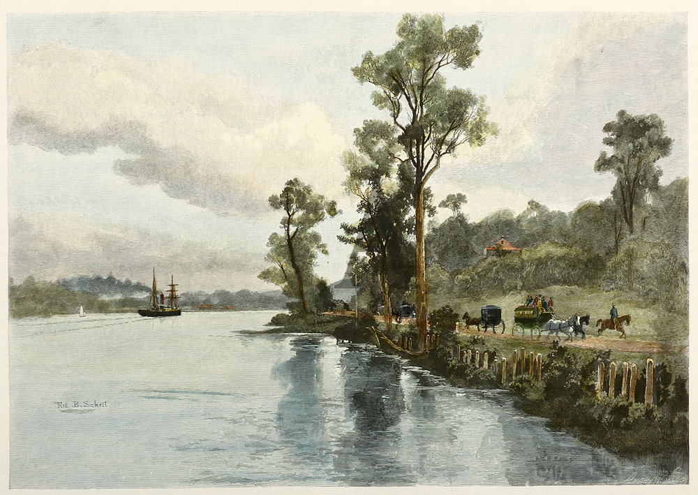 Hamilton Reach, near Brisbane - Antique View from 1886