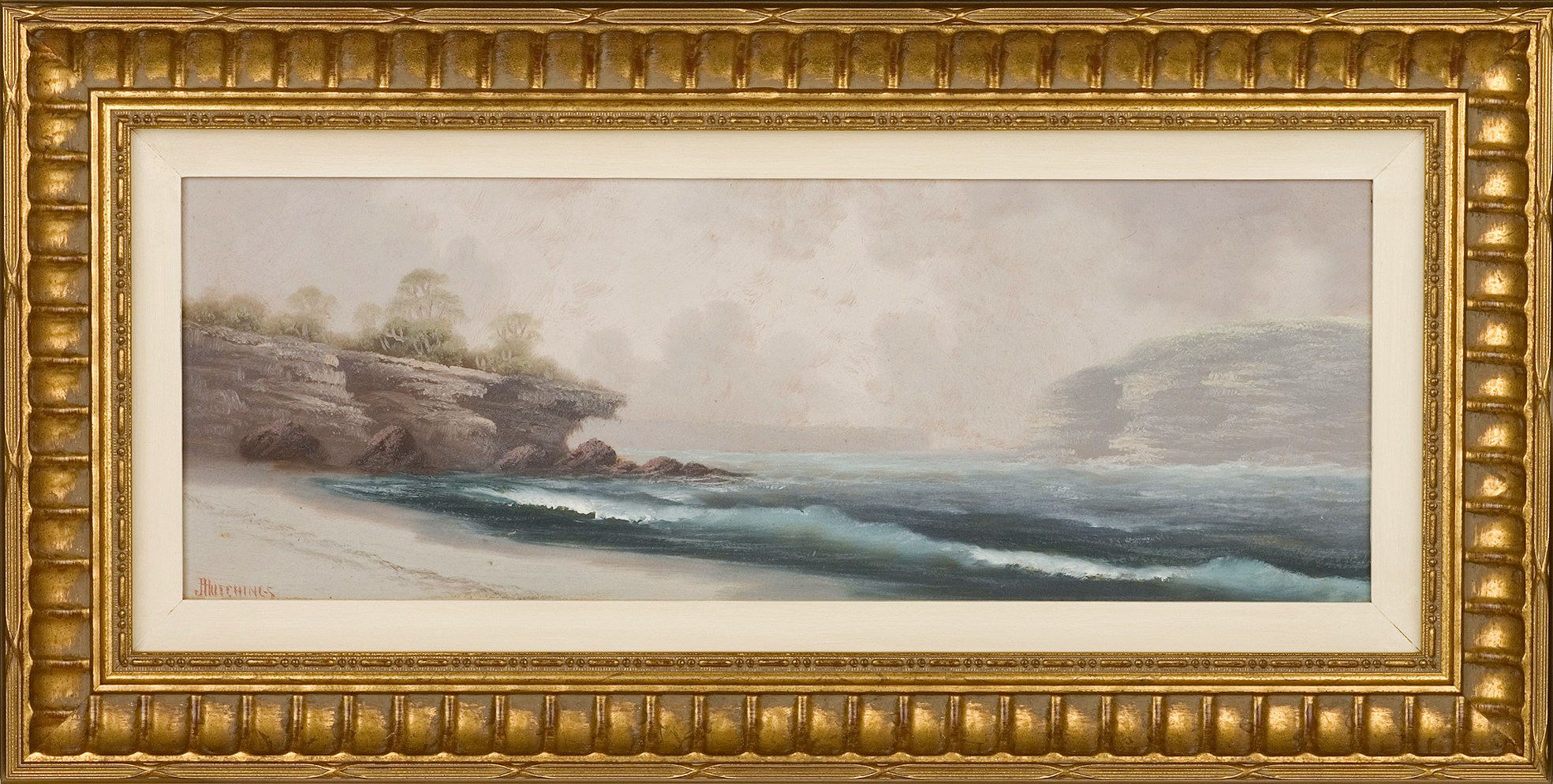 Middle Harbour from Balmoral Beach. - Antique Painting from 1910