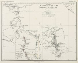 Karte von J.Mc.D.Stuart's 2ter. Reise im Innern von Australien April bis Juli 1861.