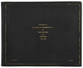 Illuminated Presentation & Photograph albums. Presented to Ex-Ald.J.H.Hammond.K.C. By the Citizens of Ashfield. July 1926. RARE BOOKS Illuminated Presentation & Photograph albums. Presented to Ex-Ald.J.H.Hammond.K.C. By the Citizens of Ashfield. July 1926.
