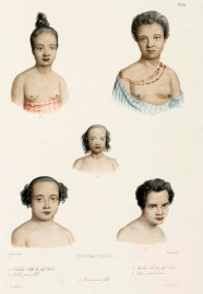 1. Touboho Fille du chef Palou. 2. Toule Jeune Fille. 3. Kaodai Fils du chef Palou. Latou Jeune Homme. 5. Kower Jeune Fille.