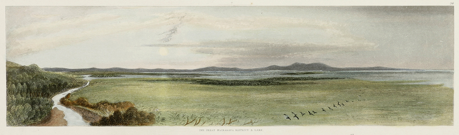 NZ-The Great Wairarapa District and Lake. - Antique View from 1847