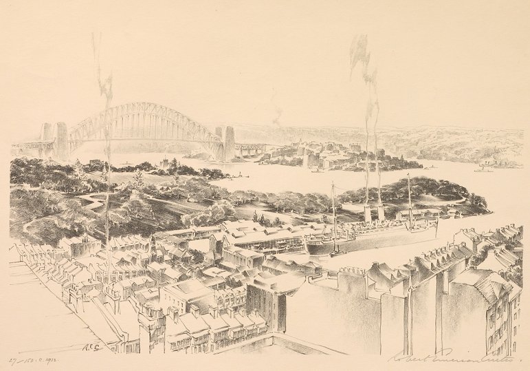 Sydney from Darlinghurst Heights. (Romance) - Vintage Print from 1932