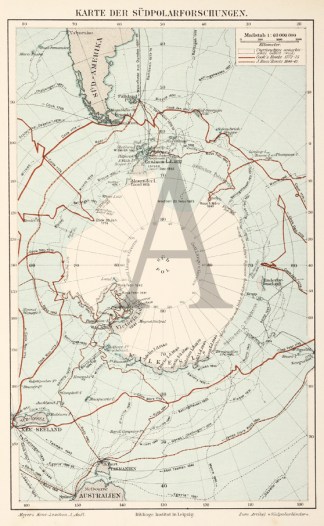 Karte Der Sudpolarforschungen. Antarctica, Southern Waters