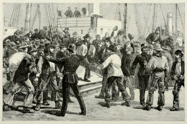 Crew Deserting The Mangana before the Notice had Expired, to prevent her going to Sea. The Labour and Shipping Strike at Melbourne